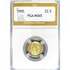 Image 1 : 1905 $2.50 Gold Quarter Eagle PGA MS65