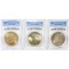 Image 1 : 1922 Set (3) Silver Peace Dollar PCGS MS63