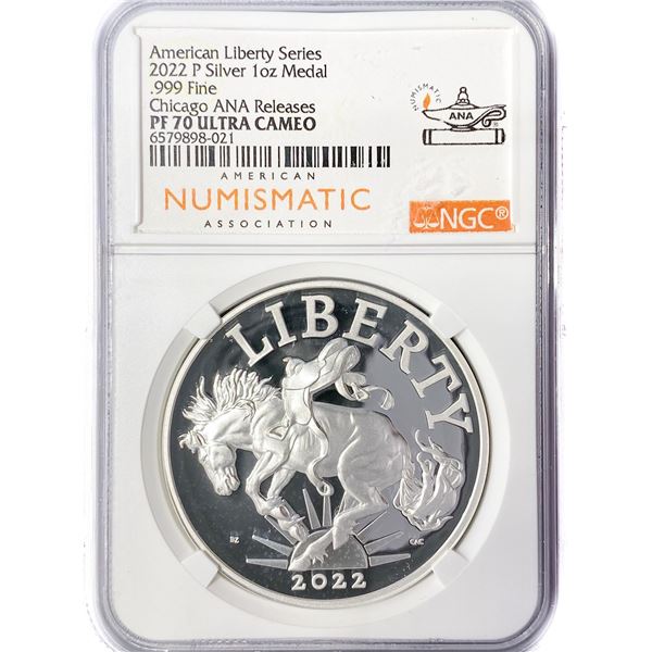 2022-P 1oz Silver Liberty Medal PCGS PF70 UC