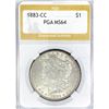 Image 1 : 1883-CC Morgan Silver Dollar PGA MS64