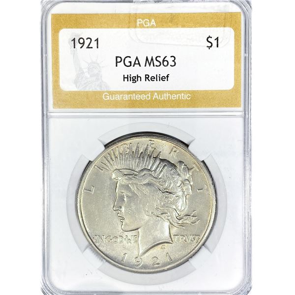 1921 Silver Peace Dollar PGA MS63