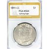 Image 1 : 1891-CC Morgan Silver Dollar PGA MS64