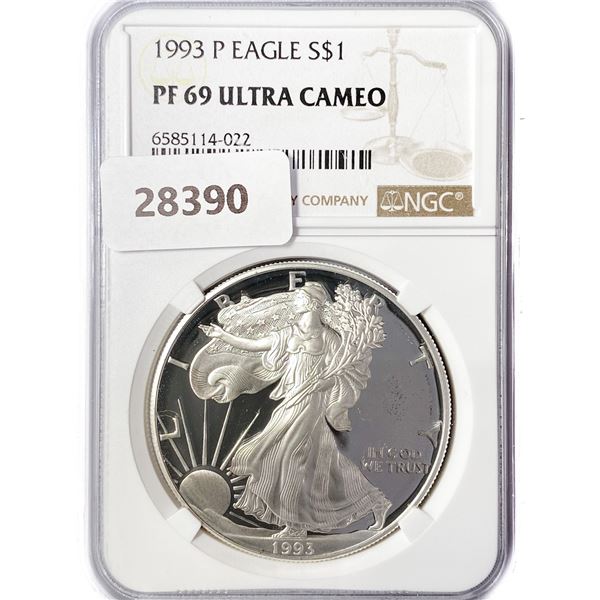 1993-P American Silver Eagle NGC PF69 UC