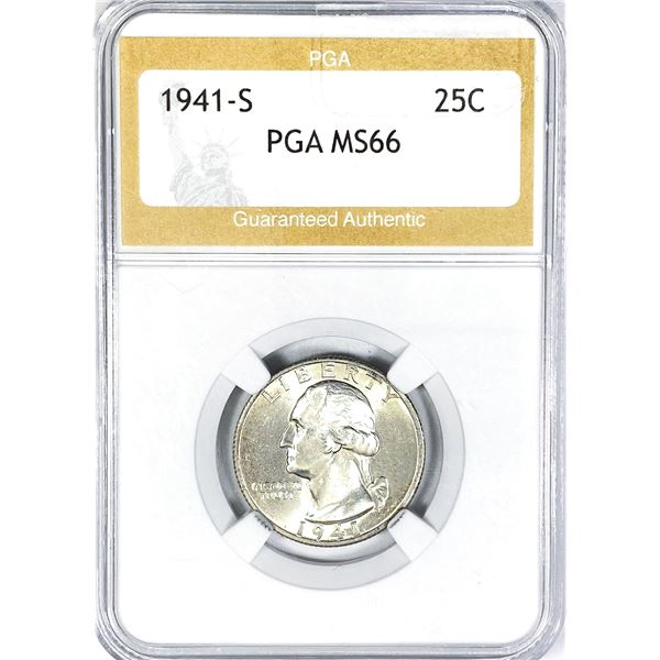 1941-S Washington Silver Quarter PGA MS66