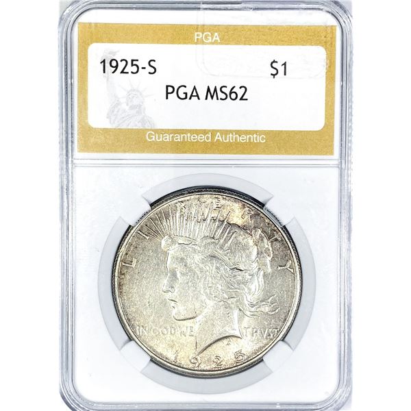 1925-S Silver Peace Dollar PGA MS62