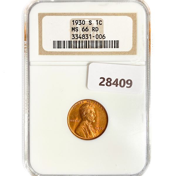 1930-S Wheat Cent NGC MS66 RD