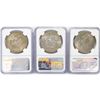 Image 2 : 1974 Set (3) Eisenhower Silver Dollars NGC MS65