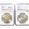 Image 1 : 1922 Set (2) Silver Peace Dollar NGC MS63