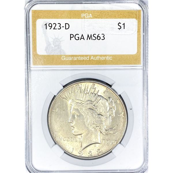 1923-D Silver Peace Dollar PGA MS63