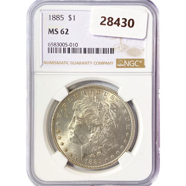 1885 Morgan Silver Dollar NGC MS62