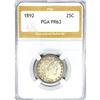Image 1 : 1892 Barber Quarter PGA PR63