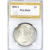 Image 1 : 1890-S Morgan Silver Dollar PGA MS64