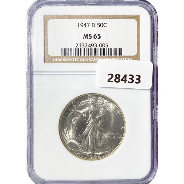 1947-D Walking Liberty Half Dollar NGC MS65