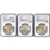 Image 1 : 1922-1924 Set (3) Silver Peace Dollar NGC MS63