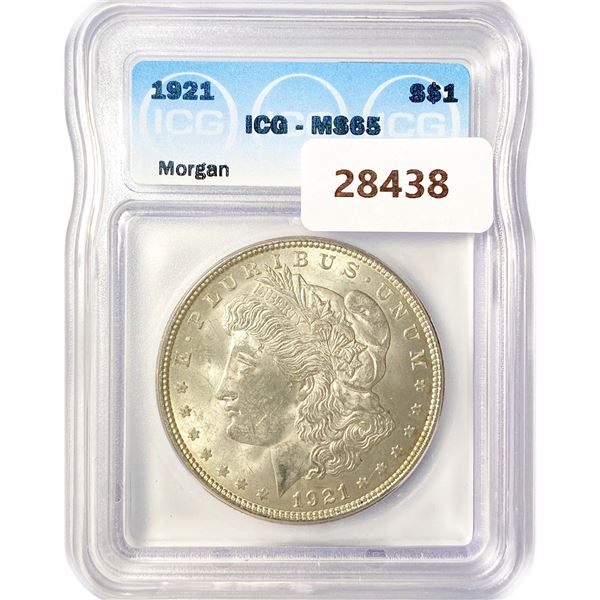 1921 Morgan Silver Dollar ICG MS65