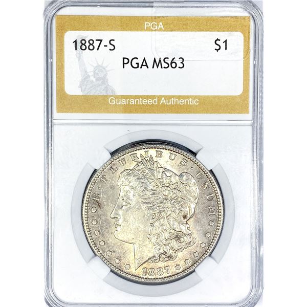 1887-S Morgan Silver Dollar PGA MS63