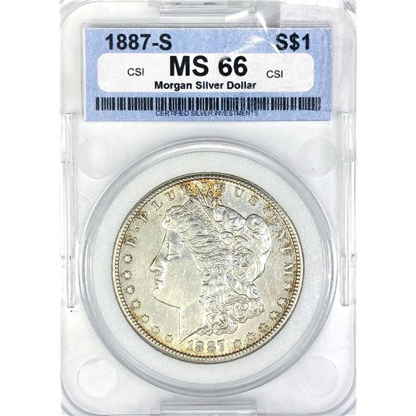 1887-S Morgan Silver Dollar CSI MS66