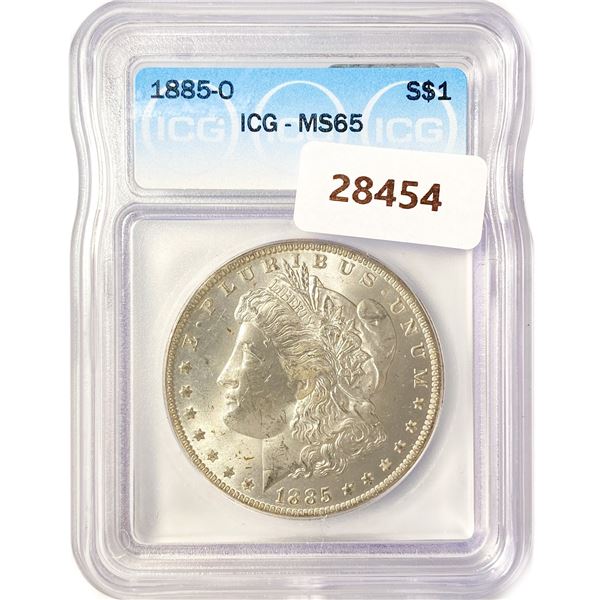 1885-O Morgan Silver Dollar ICG MS65