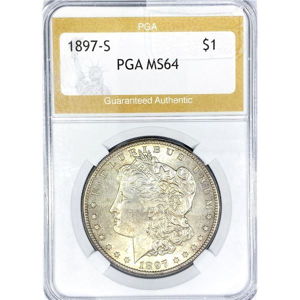 1897-S Morgan Silver Dollar PGA MS64