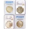 Image 1 : 1925 (3), 1923 Set of 4 Silver Peace Dollar MS