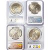 Image 2 : 1925 (3), 1923 Set of 4 Silver Peace Dollar MS