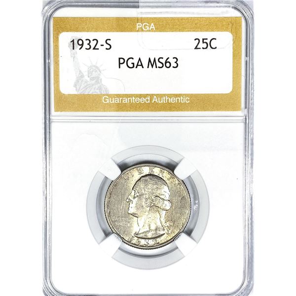 1932-S Washington Silver Quarter PGA MS63