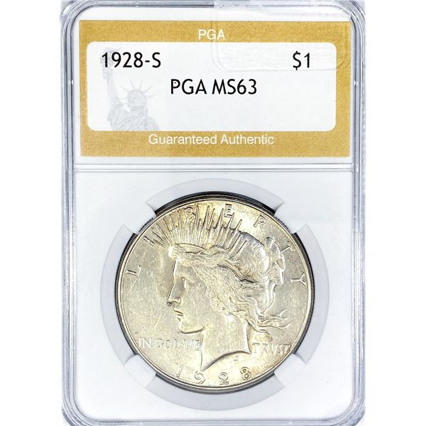 1928-S Silver Peace Dollar PGA MS63