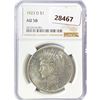 Image 1 : 1923-D Silver Peace Dollar NGC AU58