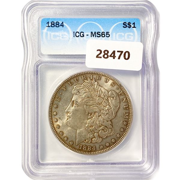 1884 Morgan Silver Dollar ICG MS65