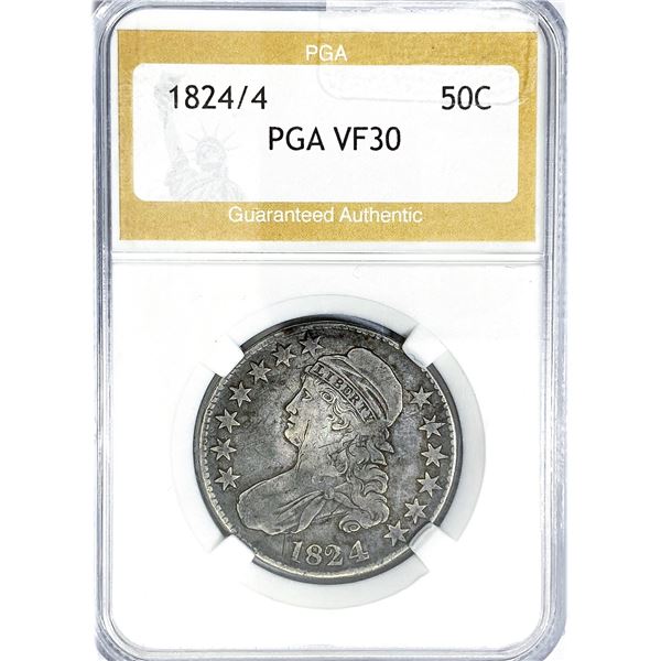 1824/4 Capped Bust Half Dollar PGA VF30