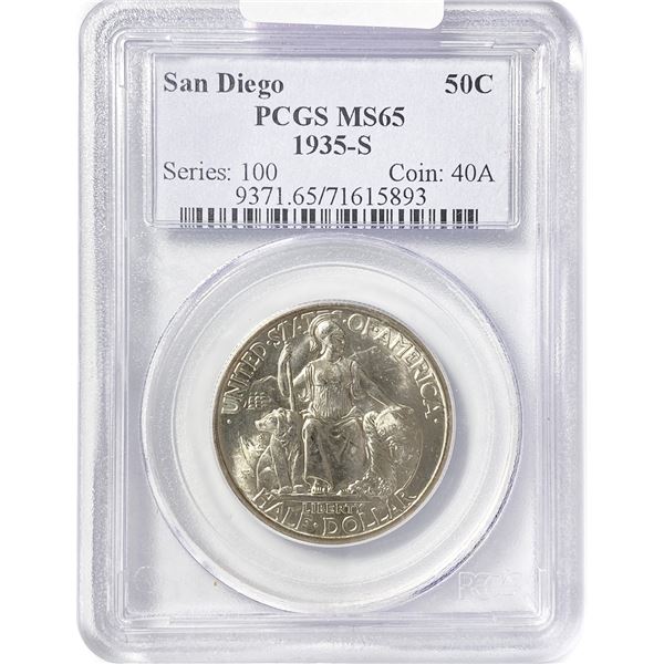 1935-S San Diego Half Dollar PCGS MS65