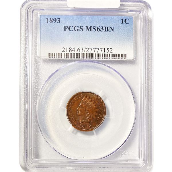 1893 Indian Head Cent PCGS MS63 BN