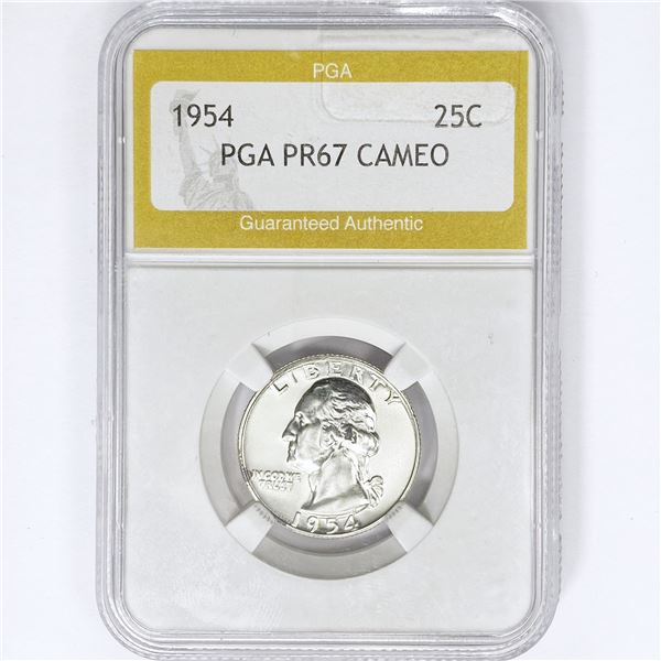 1954 Washington Silver Quarter PGA PR67 CAMEO