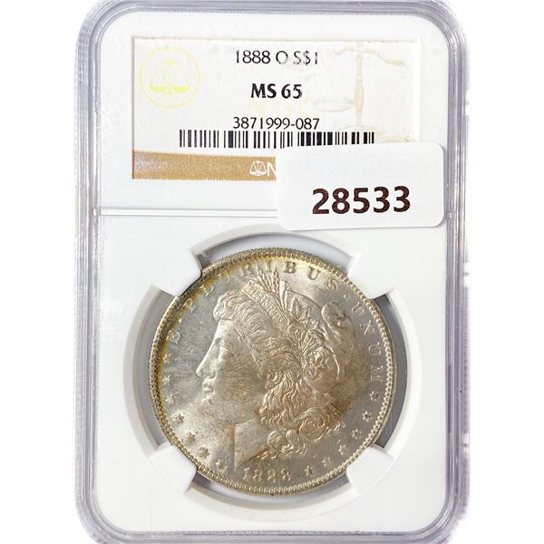 1888-O Morgan Silver Dollar NGC MS65