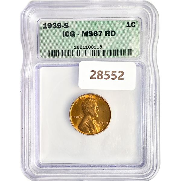 1939-S Wheat Cent ICG MS67 RD