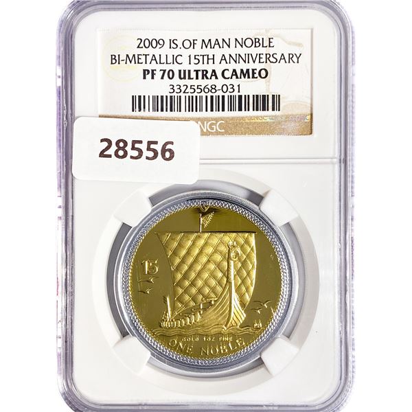 2009 Noble 1oz Gold IS. Of Man NGC PF70 UC