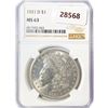 Image 1 : 1921-D Morgan Silver Dollar NGC MS63