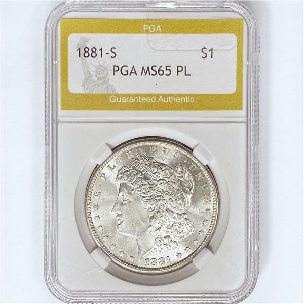 1881-S Morgan Silver Dollar PGA MS65 PL