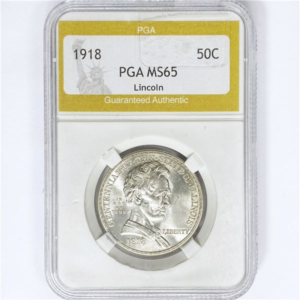 1918 Illinois Half Dollar PGA MS65
