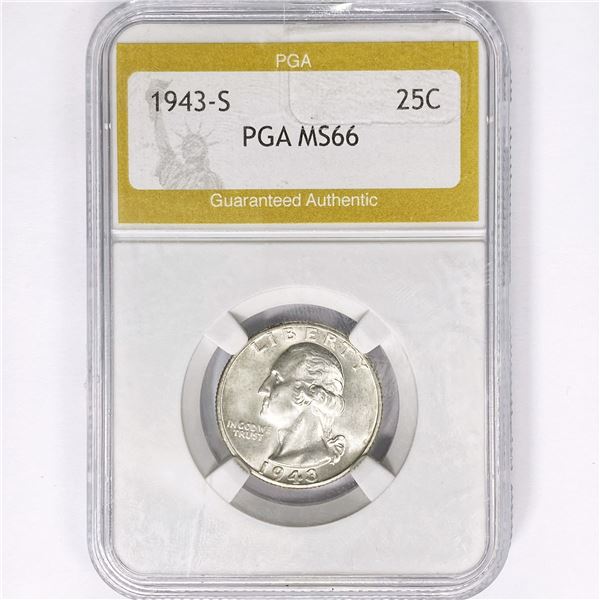 1943-S Washington Silver Quarter PGA MS66