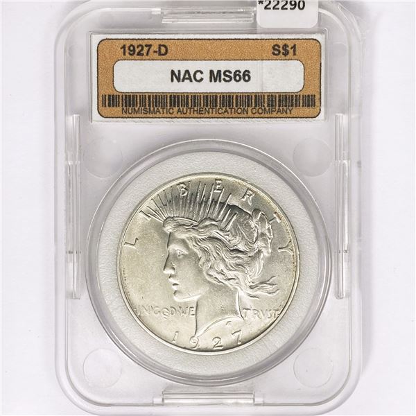 1927-D Silver Peace Dollar NAC MS66