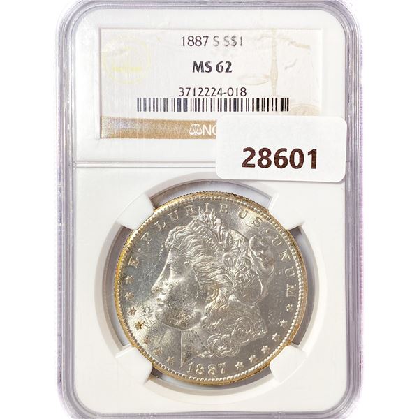 1887-S Morgan Silver Dollar NGC MS62