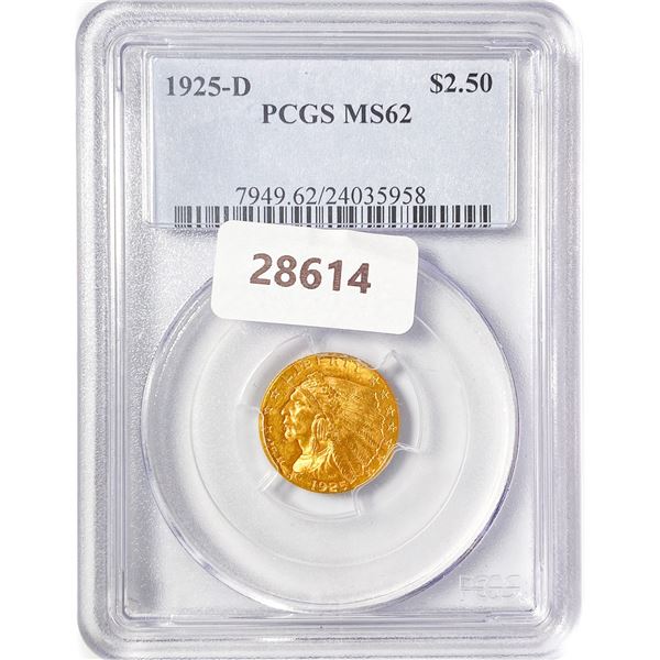 1925-D $2.50 Gold Quarter Eagle PCGS MS62