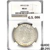 Image 1 : 1893-CC Morgan Silver Dollar NGC MS61