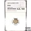 Image 1 : 1873 Silver Three Cent NGC PF65 Closed 3