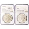 Image 1 : 1922-D Set (2) Silver Peace Dollar NGC MS