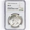 Image 1 : 1935 .6oz Canada Silver Dollar NGC MS65