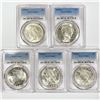 Image 1 : 1922-D Set (5) Silver Peace Dollar PCGS MS61