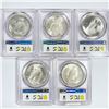 Image 2 : 1922-D Set (5) Silver Peace Dollar PCGS MS61