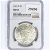 Image 1 : 1923-D Silver Peace Dollar NGC MS60